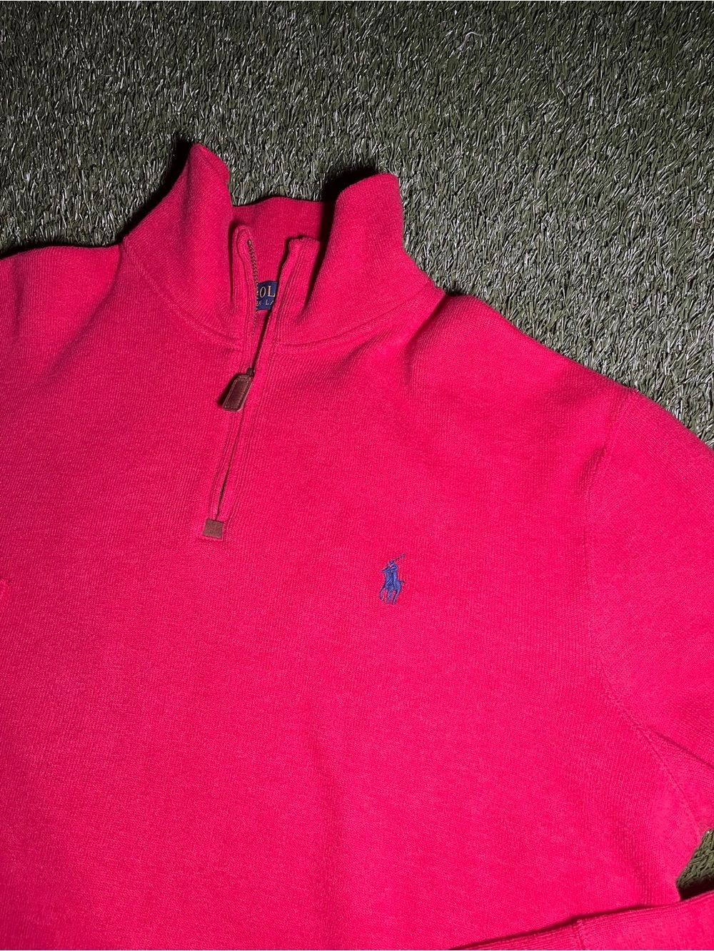 Ralph Lauren Mens Large Half Zip Sweater Preppy Country Club